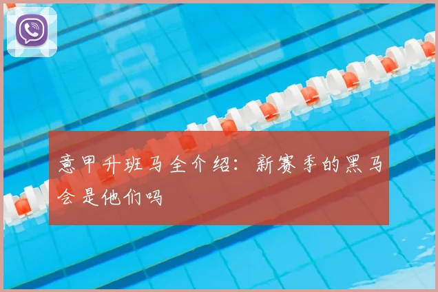 意甲升班马全介绍：新赛季的黑马会是他们吗